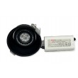 Spot LED DEEP encastré rond orientable noir 9W 420lumens Blanc chaud 3000K MEANWELL 12V