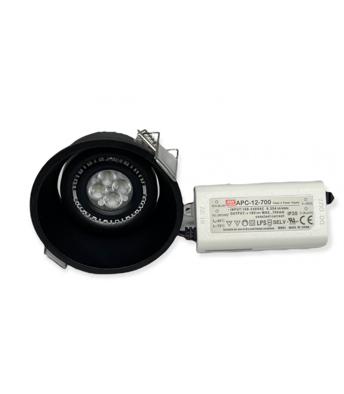 Mini spot LED encastrable rond 3 W AC-DC 12 V DC 24 V trou 50 mm