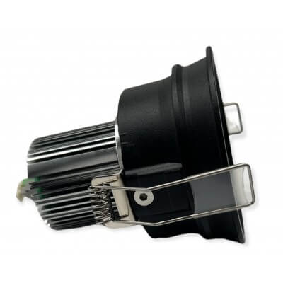 Spot LED DEEP encastré rond orientable noir 9W 420lumens Blanc chaud 3000K MEANWELL 12V