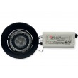 Spot LED CLASSIC encastré rond orientable noir 9W 420lumens Blanc chaud 3000K MEANWELL 12V