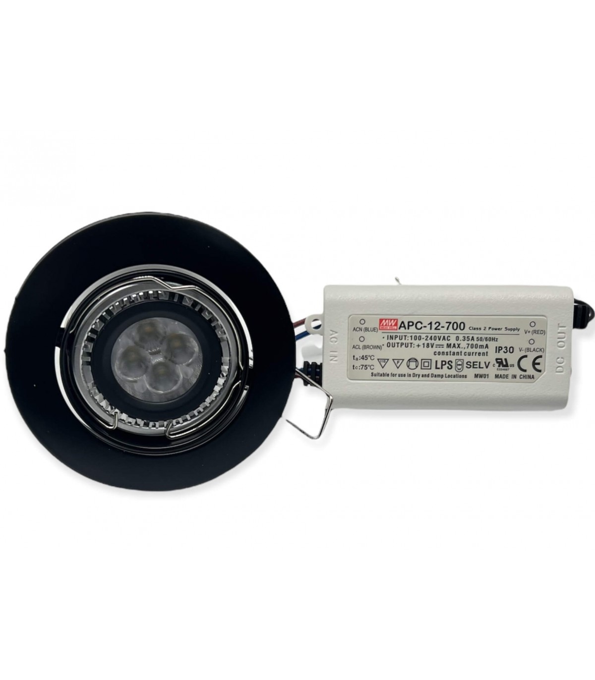 Plafonnier LED rond 3W 12V encastrable ultra-fin blanc chaud à 9,90€
