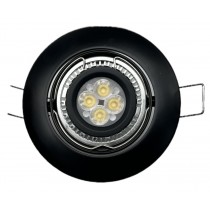 Spot LED CLASSIC encastré rond orientable noir 9W 420lumens Blanc chaud 3000K MEANWELL 12V