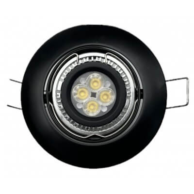 Spot LED CLASSIC encastré rond orientable noir 9W 420lumens Blanc chaud 3000K MEANWELL 12V