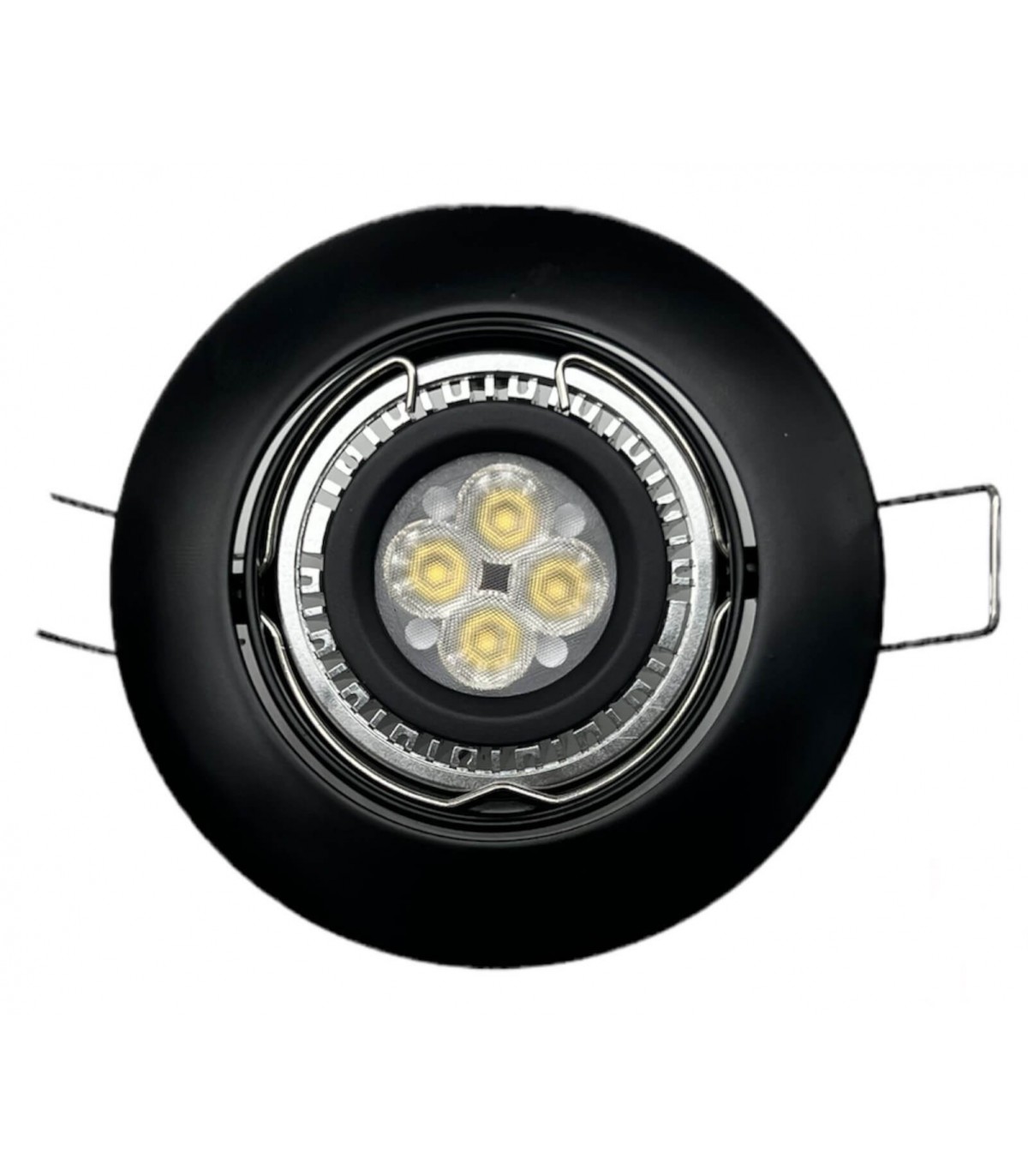 Spot LED encastré rond orientable Noir 9W 420lumens Blanc chaud 3000K  MEANWELL 12V