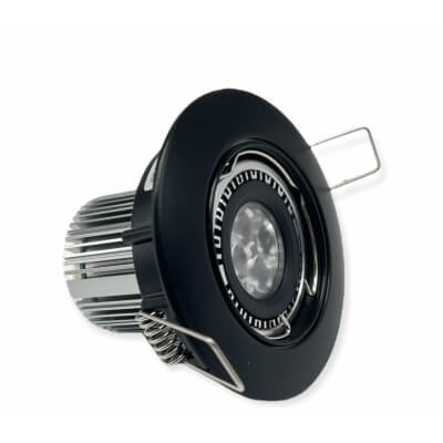 Spot LED CLASSIC encastré rond orientable noir 9W 420lumens Blanc chaud 3000K MEANWELL 12V