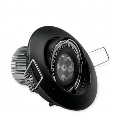 Spot LED CLASSIC encastré rond orientable noir 9W 420lumens Blanc chaud 3000K MEANWELL 12V