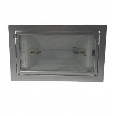 Projecteur iodure gris argent encastrable orientable 150w Rx7s avec lampe et ballast électronique