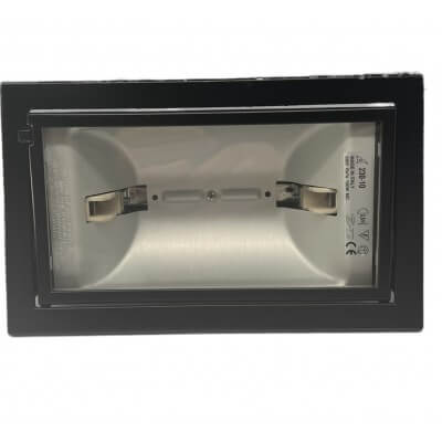 Kit Projecteur iodure noir encastrable orientable 150w Rx7s avec lampe et ballast électronique