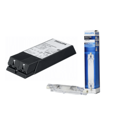 Kit Projecteur iodure doré encastrable orientable 150w Rx7s avec lampe et ballast électronique