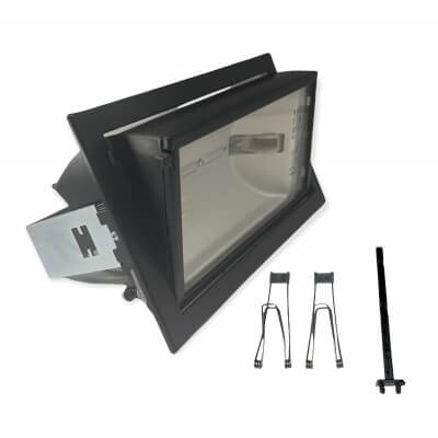 Kit Projecteur iodure noir encastrable orientable 70w Rx7s avec lampe et ballast électronique