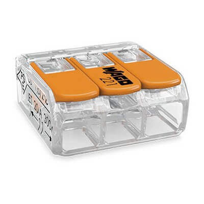 1 pièce WAGO 221-413 de 3 entrées file souple ou rigide 0.14-0.2- 4mm²