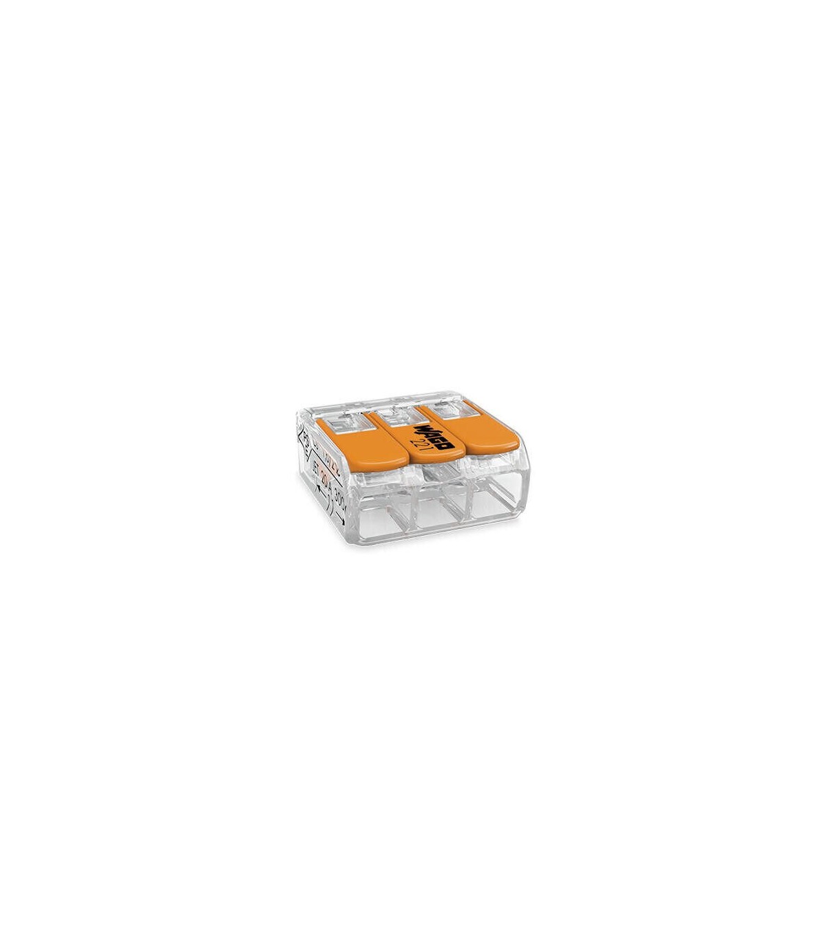 Wago 2273-203 Connecteur de câble 3 pôles - transparent/orange (30 pièces)