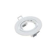 Spot à encastrer rond orientable blanc pour lampe GU10 et Gu5.3 diam ext 102mm