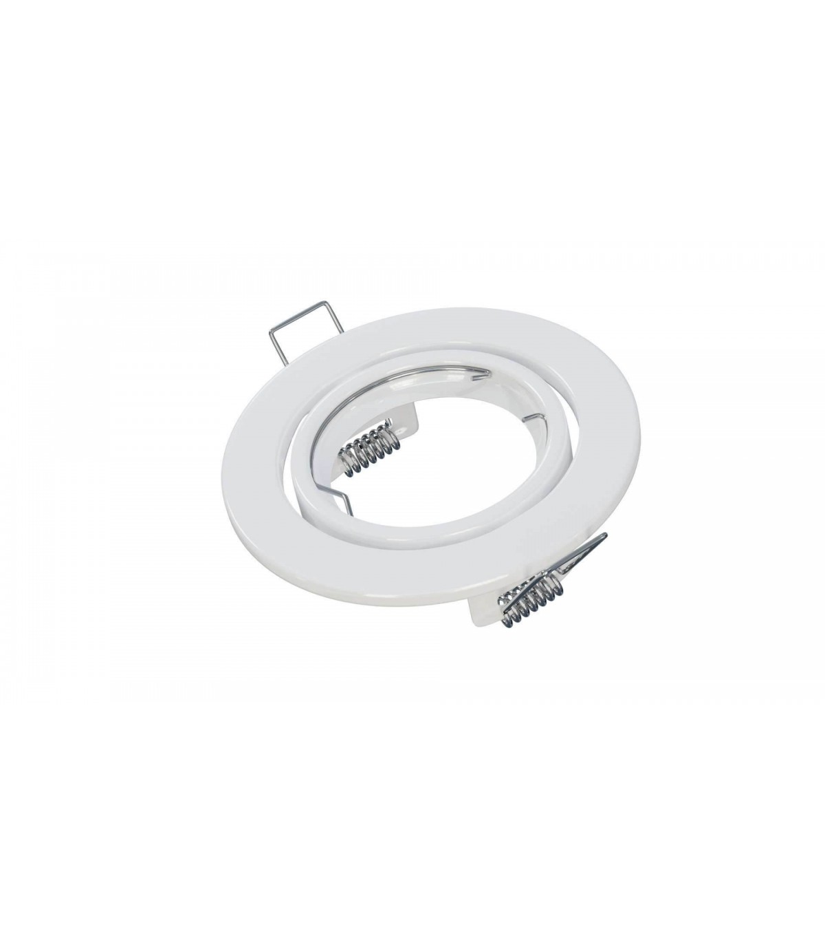 Spot à encastrer rond orientable blanc pour lampe GU10 et Gu5.3 diam ext  102mm