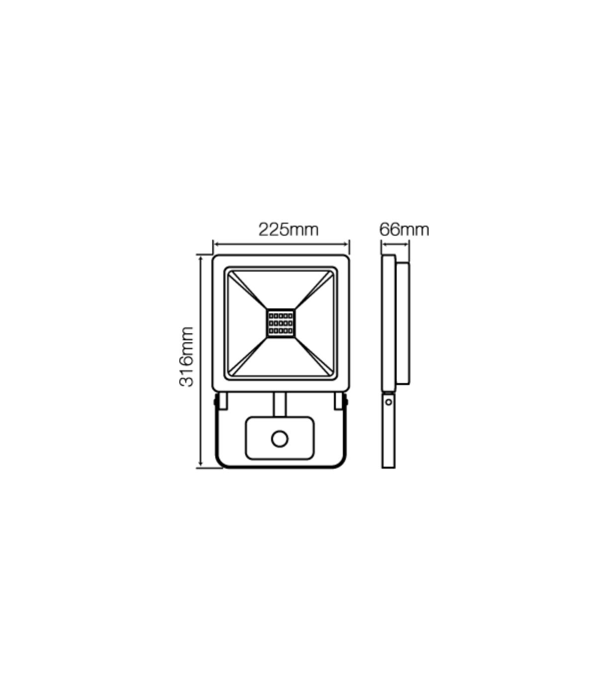 PHOTON Projecteur extérieur avec détecteur 100w 6000K Blanc 8000lumens