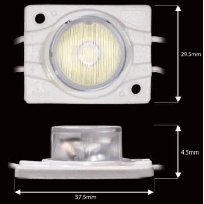 Chaîne de 20 modules 2,4W/Module White 6000k 12V Etanche IP67