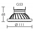Ampoule LEDspot ARIC AR111 12W Substitut 62W 840 lumens blanc neutre 3000K G53