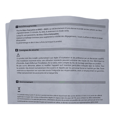 URA111317V BAES d'évacuation SATI Urajet IP55 IK08 SATI Flux 45lm/1h