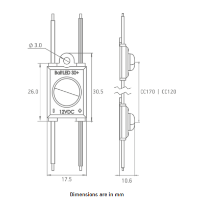 BMOP-SP-LE1A160865E05CC LED 1 Points 0,5w/Module Blanc Lumière Du Jour 6500k 12V IP67 160°