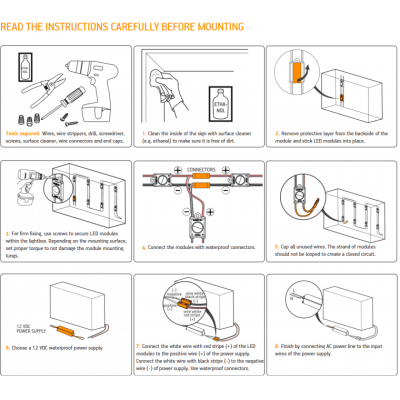 CROWN OPTO Chaîne De 80 Modules LED 1 Points 0,5w/Module Blanc Lumière Du Jour 6500k 12V IP67 160°