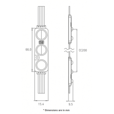 Crown RGBW Chaine De 20 Modules Led RGBW 0.72W/Module 12V IP65 160°