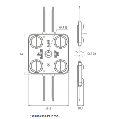 Crown OPTO S4 Chaîne De 20 Modules LED 4 Points 2w/Module Blanc 6500k 12V IP67 160°