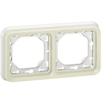 Support Legrand Plexo blanc IP55 IK07 de 2 plaques étanches LE069694