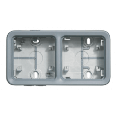 Boîtier Legrand Plexo gris 2 postes avec embouts IP55 IK07 LE069672