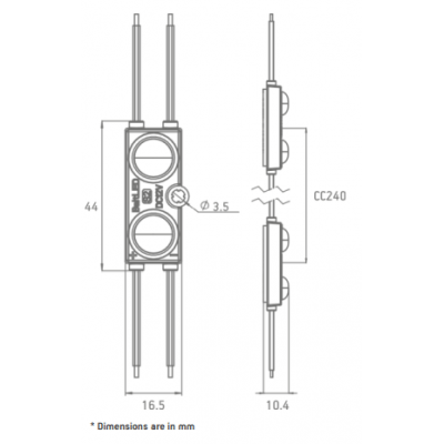 CROWN OPTO S2 Chaîne de 40modules 1w/module blanc 6500K 12V IP67 160°