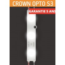 Crown Opto S3 Chaîne de 25 modules LED 3 points 1.5w/module blanc 6500k 12V IP67 160°