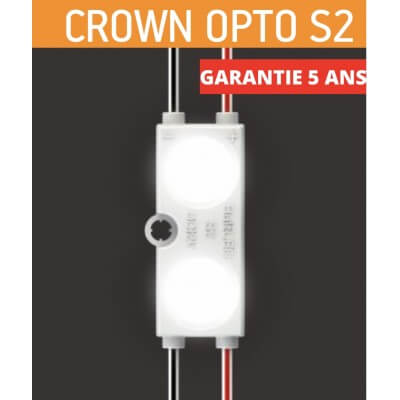CROWN OPTO S2 Chaîne de 40modules 1w/module blanc 6500K 12V IP67 160°