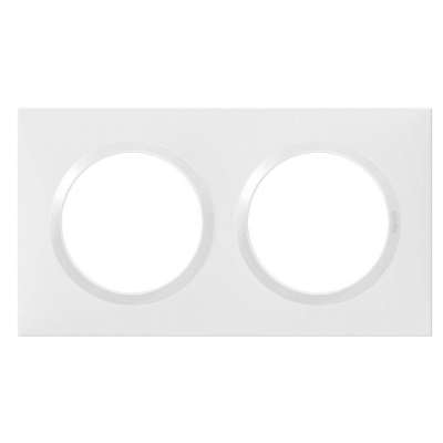 Plaque carré 2 postes blanc Legrand Dooxie LE600802