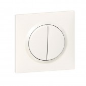 Legrand Transformeur simple complet va-et-vient ou poussoir Dooxie livré avec plaque carrée blanche et griffes