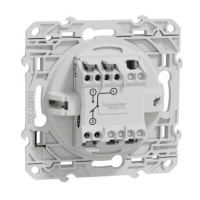 SCHNEIDER Odace, Interrupteur va-et-vient Blanc, 10 A, à vis S520204
