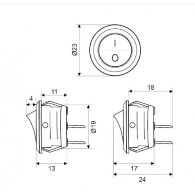 Bouton interrupteur à bascule encastré noir HE-WK-MR2-14321