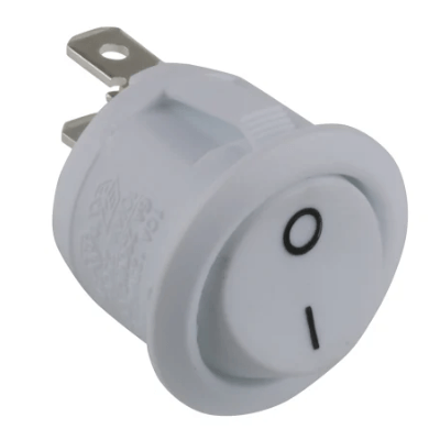 Bouton interrupteur à bascule ON/OFF encastré blanc