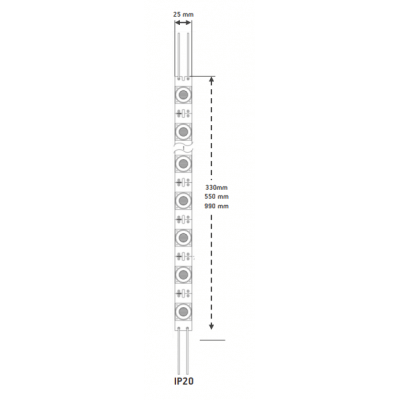 BALTLED Barre Led Rigide EDGELIT 10W 24V Blanc-6500K IP20 étanche 330MM