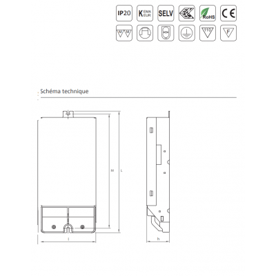 LCI 1711003 Transformateur LED à bornier  0-60w 12v