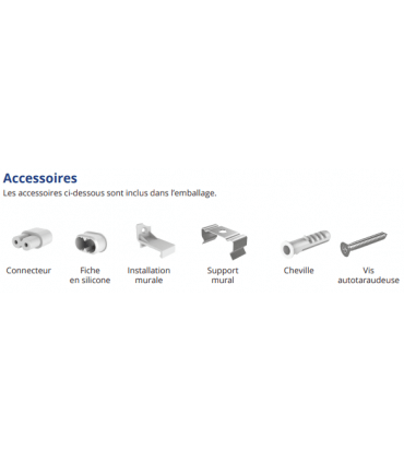 Accessoires fournis avec la réglette