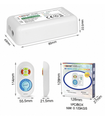 Kit télécommande 1 zone + Récepteur MONOCOULEUR 10A