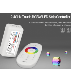KIT contrôleur RGBW radio avec télécommande Tactile 12V/24V 6A  MIBOXER FUT027