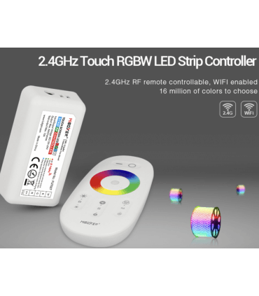 KIT contrôleur RGBW radio avec télécommande Tactile 12V/24V 6A  MIBOXER FUT027