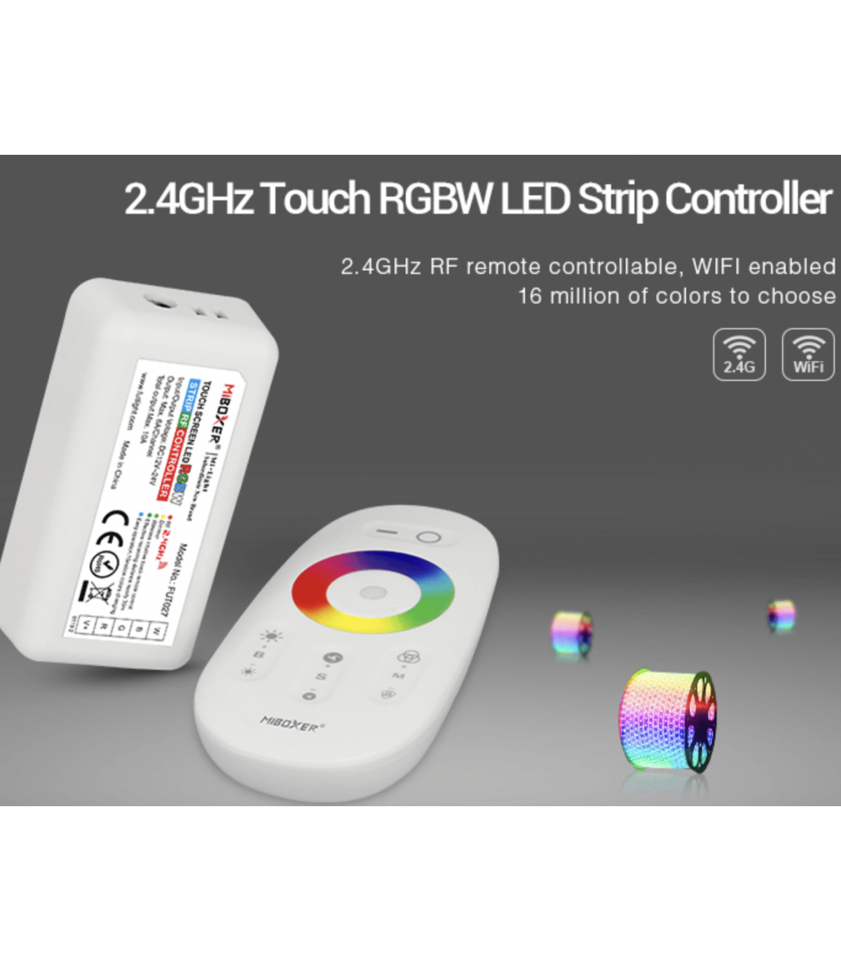 Kit Complet Télécommande et contrôleur à Radio Fréquence pour Éclairage LED  RGB/RGBW