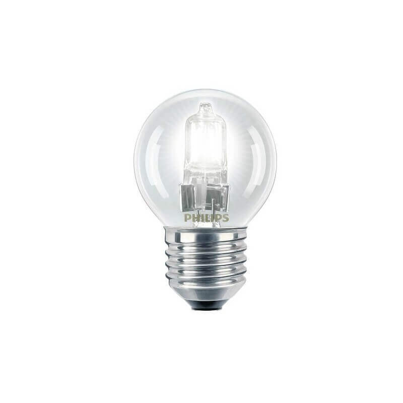 Philips EcoClassic 28W E27 230V P45 CL 1BC Lampe halogène à tension secteur économique pour lustre de forme P45 