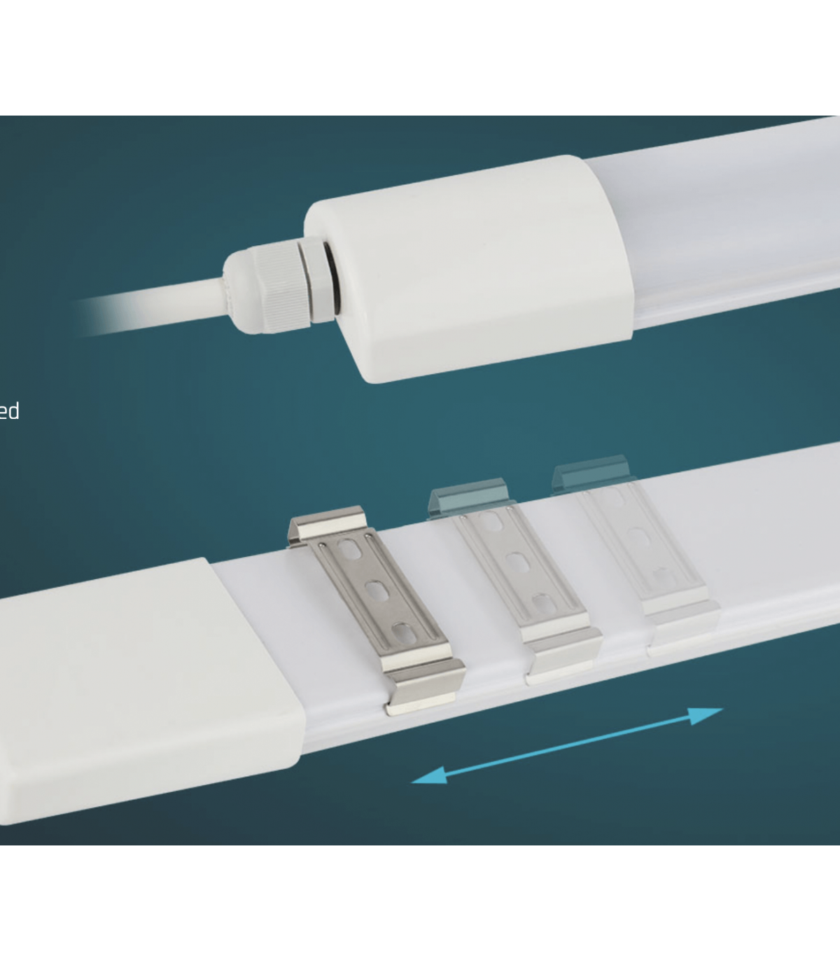 Réglette LED étanche Thema 45W 4000°K grise - Le Temps des Travaux