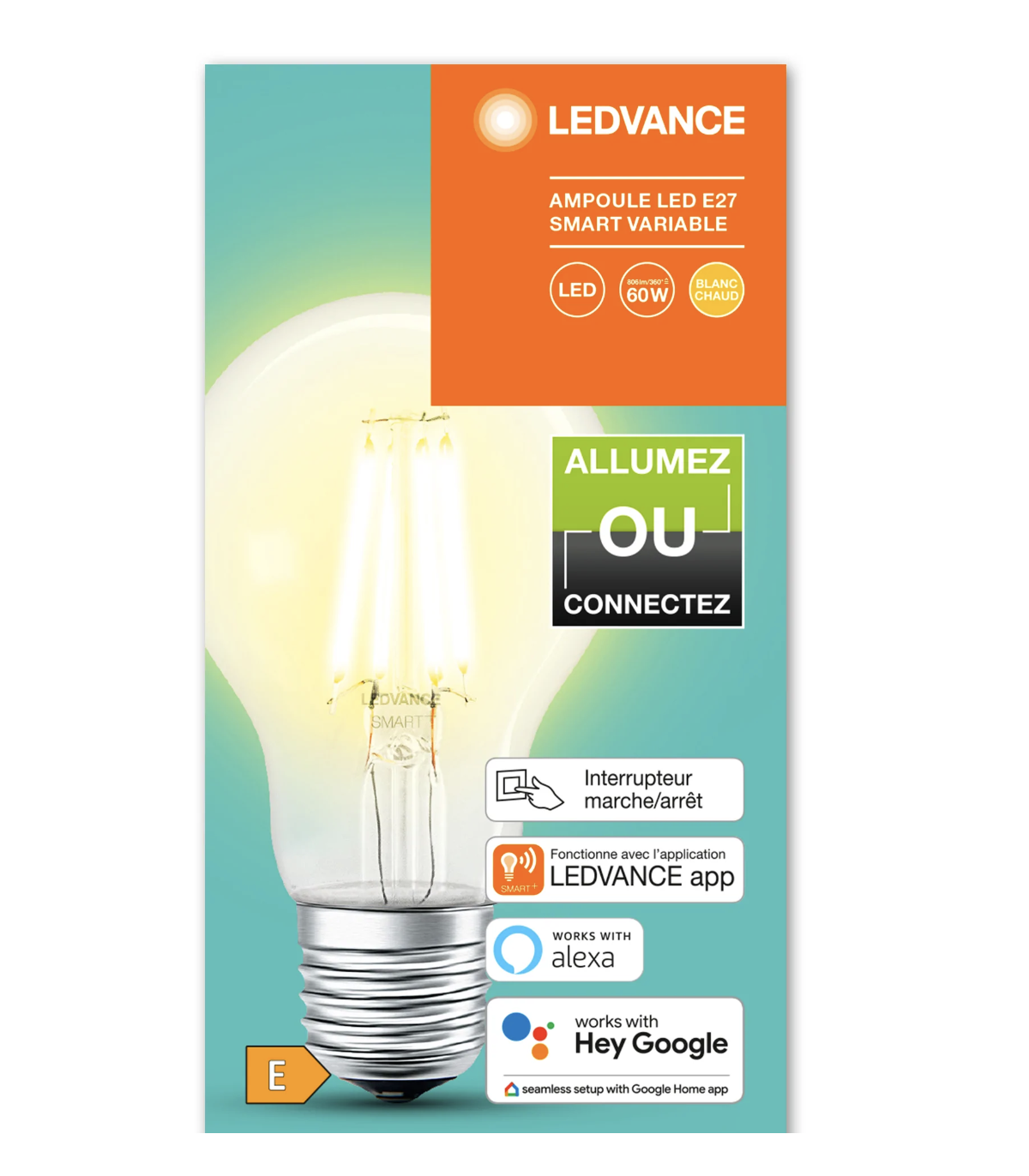 Lampe LED Connectée bluetooth LEDVANCE Smart BT 6W 806lm Google