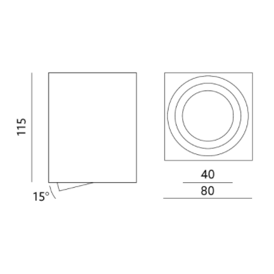 Plafonnier KOBI OH37L noir  pour 1 ampoule led culot GU10 35W max IP20