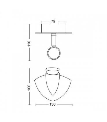 Plafonnier orientable Philips MyLiving MA 5494017PN Nickel Culot GU10