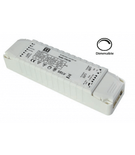 LCI Transformateur LED dimmable DIM PUSH et 1-10v 75w 12v IP20 1750130