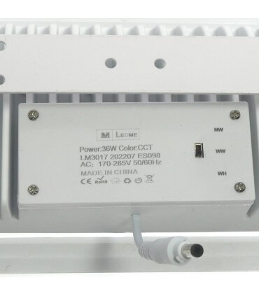 Encastré orientable rectangulaire 36W 3600lumens CCT 3k-4k-6k couleur sélectionnable diamètre de perçage 220*125mm